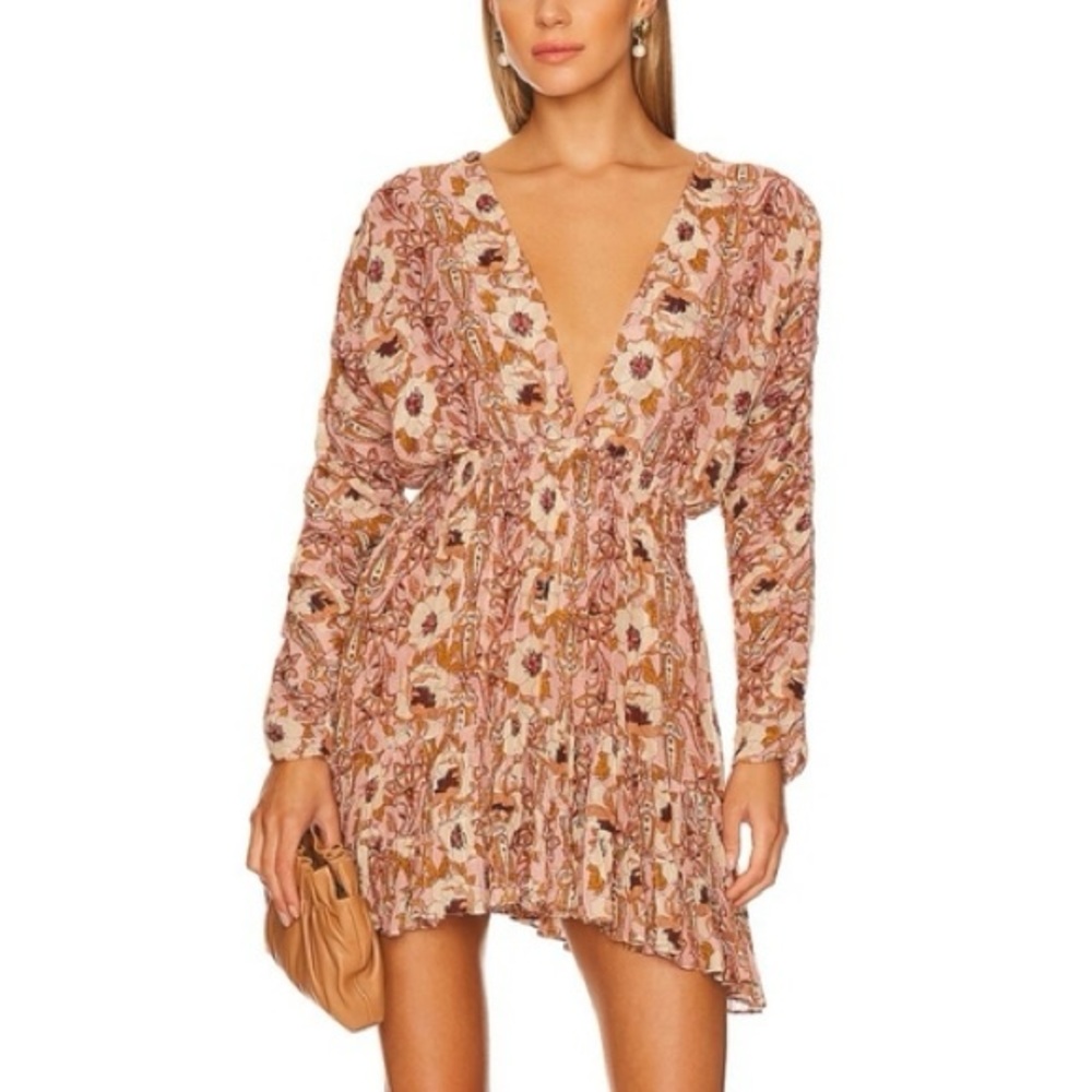 Misa Los Angeles Chiara Ruffle Mini Dress Dress San Lorenzo Flora XS $390 MSRP